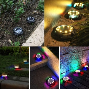 Set 8 lampi solare tip spot pentru gradina, 8 leduri alb cald si 4 leduri multicolor RGB, buton ON/OFF, senzor de lumina 18-12 K KATHODE - Img 7