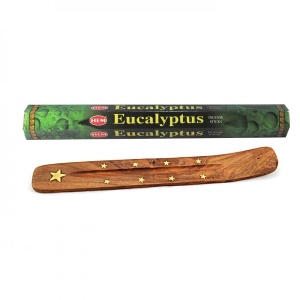 Set betisoare parfumate HEM Eucalipt + suport lemn