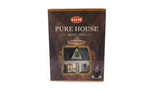 Set cupe cu carbune si rasina naturala HEM, pure house, 10 BUC, 1 suport