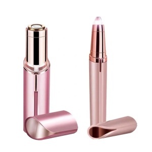 Set epilator facial si trimmer pentru sprancene, SIHOiSi, Lumina LED, Lame metalice, Rose Gold