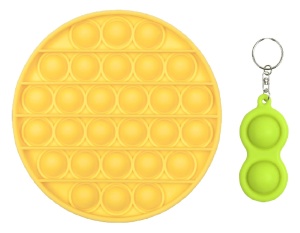Set jucarii senzoriale antistres Pop It Now, galben + Breloc Pop It Now, verde