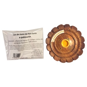 Set Palo Santo Lemn, suport rotund e-palosanto si Flori Aromate, 40 conuri parfumate (Magnolie, Trandafir Rosu, Lotus, Mii de Flori - Hem) aromaterapie - Img 8