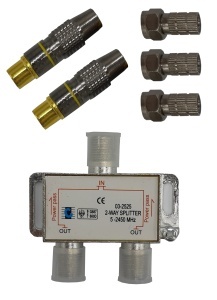 Set Splitter 2 cai 5-2450 MHz + 3 Mufe F + 2 Mufe TV KATHODE® - Img 5