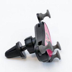 Suport auto pentru telefon, brate flexibile cauciuc, pentru telefoane de 65 - 80 mm, Negru/Roz - Img 3