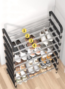 Suport pantofi, 6 etajere, 114x54x22 cm, plastic/metal K KATHODE - Img 4