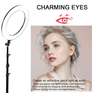 Trepied Lampa LED Circulara Profesional Make-up, Sedinta Foto, Lumina Calda/Rece, 28W, 35cm, Photo Studio, Selfie Telefon, Ring Light - Img 6