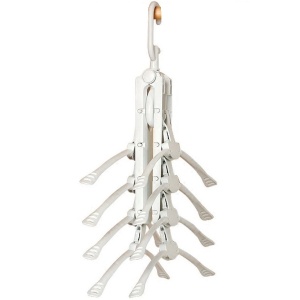 Umeras organizator haine 8 in 1, pliabil, economisire pana la 80% din spatiu, rotire 360 grade, alb, SmartRack Multi