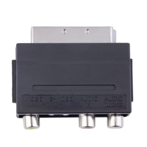 Adaptor conectare audio video, mufa SCART la RCA, S-VHS, comutator In-Out - Img 3