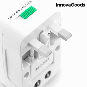 Adaptor universal de calatorie, InnovaGoods, compatibil EU/UK/SUA/JP/C/AUS/TH, alb - Img 5
