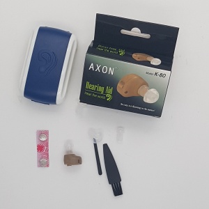 Aparat auditiv Axon, control volum, 4 silicoane marimi diferite pentru urechi, baterii - Img 2