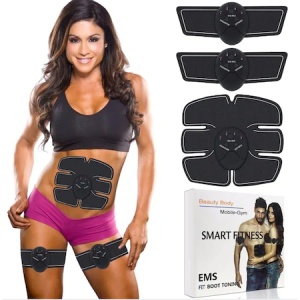 Aparat Electrostimulare EMS Pro, 3 Piese Tiessa®, Smart Fitness, Abdomen, Maini, Picioare, Electrostimulare, Tonifiere, 6 Programe, 10 Trepte Intensitate, Negru - Img 3