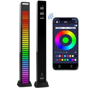 Bara cu leduri RGB, lumina ambientala, sincronizare muzicala, aplicatie, activare sonora, 32 leduri, jocuri de lumini K KATHODE - Img 2