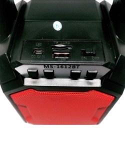 Boxa Activa Portabila Bluetooth, SIKS®, MS-1612BT, USB, TF/SD Card, Aux In, Lumini, Rosie - Img 4