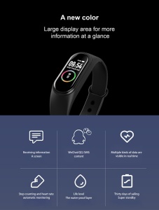 Bratara fitness Rovtop M4 Smart, ritm cardiac, puls, compatibila android si IOS, negru - Img 2