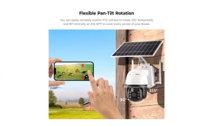 Camera de supraveghere exterior Wireless cu panou solar Pro 2MP, WiFi, FullHD Night Vision, PIR, rezistenta la apa IP66, senzor de miscare, comunicare bidirectionala, rotire din aplicatie - Img 5