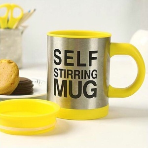 Cana cu amestecare, Self Stirring Mug, 350ml, galben - Img 3