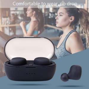 Casti bluetooth TWS 5 Wireless, Microfon, BT 5.0, Control Touch, Dock, Android iOS Windows, Negru - Img 2