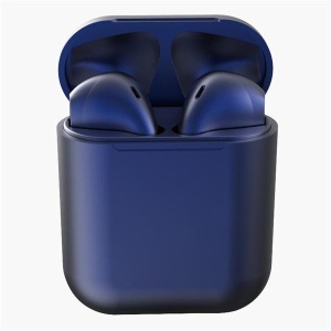 Casti Wireless Bluetooth I12 Macaron Stereo Cu Functie Apelare, Control Muzica, Cutie Incarcare Inclusa, Android/ IOS, Selling Depot, Radio-FM, Aux, SD Card, Albastru inchis