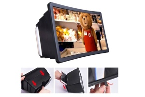 Dispozitiv pentru marirea ecranului de la telefon Mobile Cinema, cu stativ, efect 3D,19 x 12 x 10 cm, portabil , usor de folosit, negru,doty - Img 6