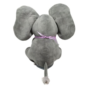 Elefant de Plus, Cantecel in Engleza, Cucu Bau, 3 ani+, 30cm, Gri cu Roz