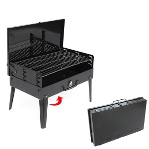 Gratar portabil, Metal, 43 x 26 cm, Negru - Img 2