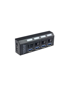 Hub USB 3.0 cu 4 porturi, butoane ON/OFF individuale, led indicator K KATHODE - Img 6