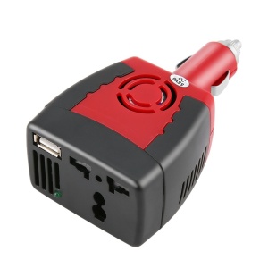 Invertor de tensiune DC 12V la AC 110V/220V, 300W si USB 5V rosu KATHODE