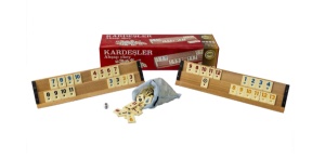 Joc de Remi din lemn masiv tip lacuit Rummy Kardesler - Img 6