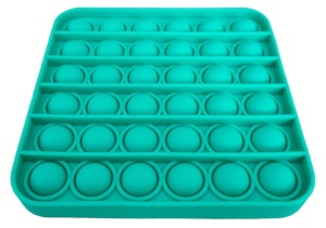 Jucarie antistres din silicon, Push Pop Bubble, Pop It, Neo Toy, forma patrat, Verde, 12x12x1.5cm - Img 3
