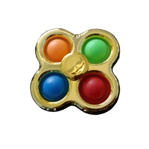 Jucarie senzoriala antistres Fidget Spinner/breloc tip POP IT auriu 4 K KATHODE