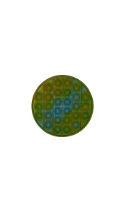 Jucarie senzoriala din silicon, antistres, POP IT! albastru, verde, galben - cerc KATHODE