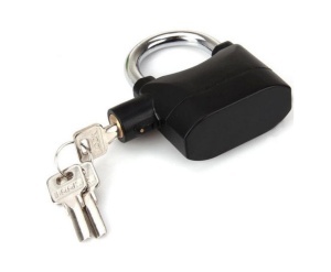 Lacat cu alarma, 100 db, 3 chei, baterii incluse, sensibilitate la fortare - Img 2