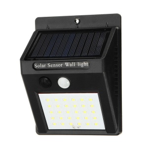 Lampa 30x LED, Incarcare solara, Senzor de miscare, negru