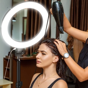 Lampa circulara LED tip inel (Ring Light), Diametrul 26 cm, pentru TikTok, Vlog, Make-up, Selfie - Img 3