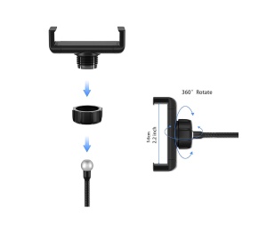Lampa circulara profesionala RGB, touch control si telecomanda, 3 suporturi pentru telefon, diverse jocuri de lumini, 3 nuante de alb, diametru 45 cm, trepied 210 cm K KATHODE - Img 10