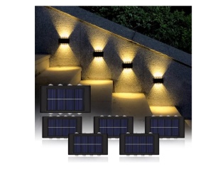 Lampa Solara cu 8 leduri, iluminare sus-jos, pachet 2 lampi, baterie 600mAh, 8-10 ore lumina - Img 4
