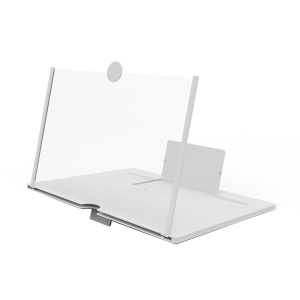 Lupa pliabila alba pentru telefon cu efect 3d si zoom 4x factor de marire, diagonala de 10 inch