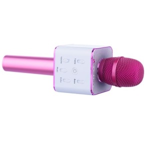 Microfon Karaoke Wireless cu Bluetooth SoundVox Q7 cu Boxa inclusa, Roz, Furnizor Online