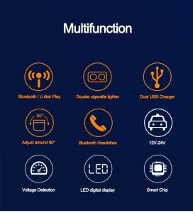 Modulator auto FM, 2 x USB, incarcare rapida, multiplicare bricheta, 12-24V, rotire 90°, A9 K KATHODE - Img 6