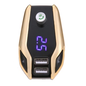 Modulator auto FM, car kit bluetooth, transmitator FM, Transmitator Bluetooth wireless, adaptor FM, modulator muzica Handsfree Mp3 Player, audio USB, design elegant, Auriu - Img 5
