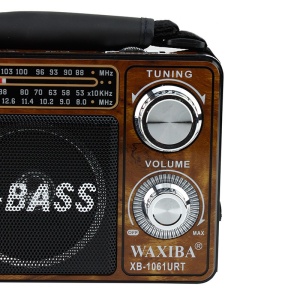 Radio portabil MP3, frecvente FM/AM/SW, slot SD, USB, lanterna, maro, Waxiba - Img 7