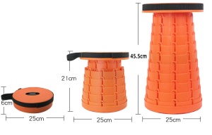 Scaun rotund telescopic, MAKS, portabil, retractabil, extensibil, pliant, pentru outdoor, camping, pescuit, albastru - Img 6