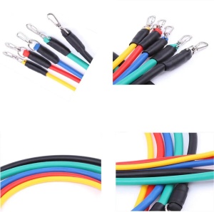 Set 11 accesorii fitness, Asksa, Latex/Otel/Neopren, Multicolor - Img 5