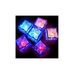 Set 12 cuburi de gheata luminoase cu LED RGB, PROCART, 2.7x2.7 cm - Img 3