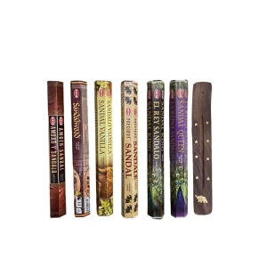 Set 120 betisoare parfumate HEM, ambar sandal, sandalwood, sandal vanilla, sandal, el rey sandalo, sandal queen+suport betisoare