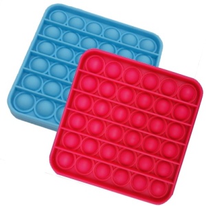 Set 2 Jucarii antistres din silicon, Pop it now, forma patrat Albastru/Roz , 13 cm, Urban Trends ®