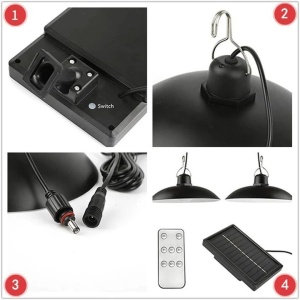 Set 2 lampi cu incarcare solara, telecomanda, panou solar cu tarus de fixare in pamant/prindere in perete, lumina alb rece XF-707-2 K KATHODE - Img 3