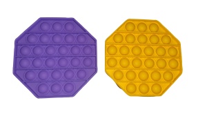 Set 2 x jucarii antistres POP IT octagon galben, mov K KATHODE