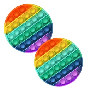 Set 2 x Jucarii POP IT!, antistres, din silicon, rotund, Multicolor - Krista®