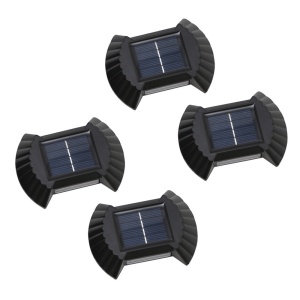 Set 4 lampi solare de perete, iluminare sus-jos, ABS, rezistente la apa, pentru gradina/terasa, lumina calda